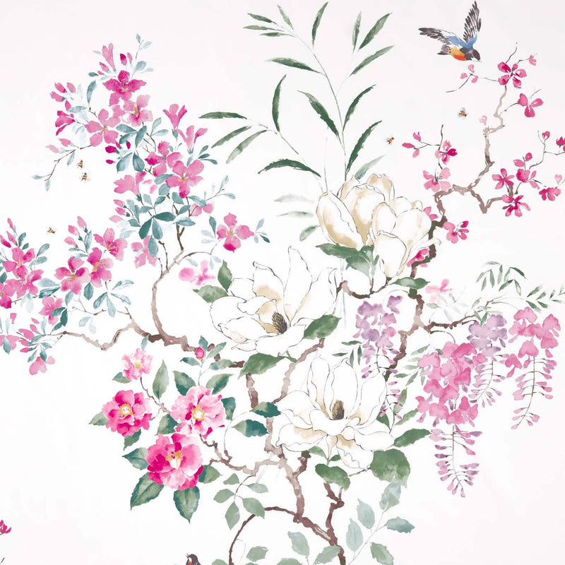 DWAP226292 Curios Magnolia & Blossom Blossom/Leaf Fabric by Sanderson