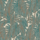 Botanical Hacienda Leaf Teal Wallpaper By Erismann