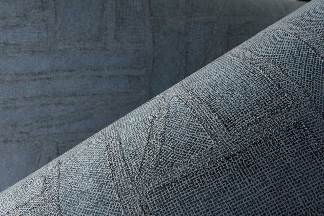 57543 Bojagi Essentials Costura Deep Indigo Wallpaper By Arte