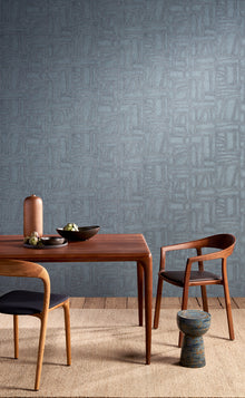 57543 Bojagi Essentials Costura Deep Indigo Wallpaper By Arte