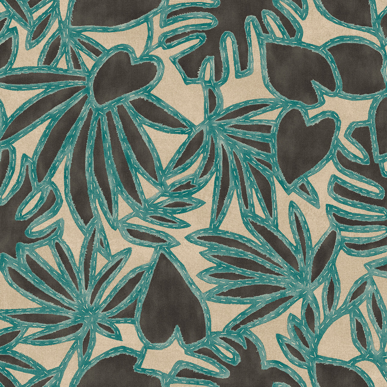 57581 Botanis Essentials Costura Nutmeg Teal Wallpaper By Arte