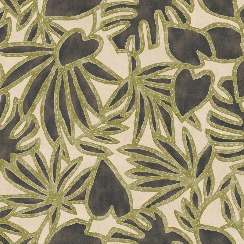 57584 Botanis Essentials Costura Moss Vanilla Wallpaper By Arte