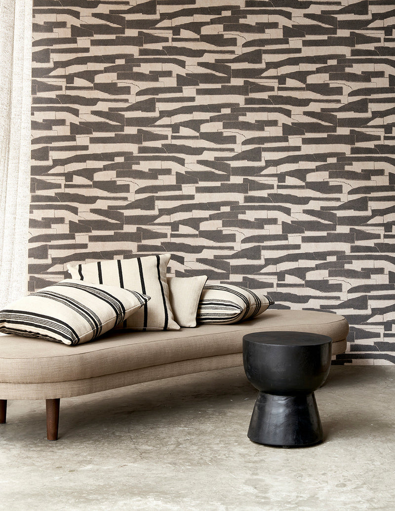 57560 Gabarit Essentials Costura Charcoal Linen Wallpaper By Arte