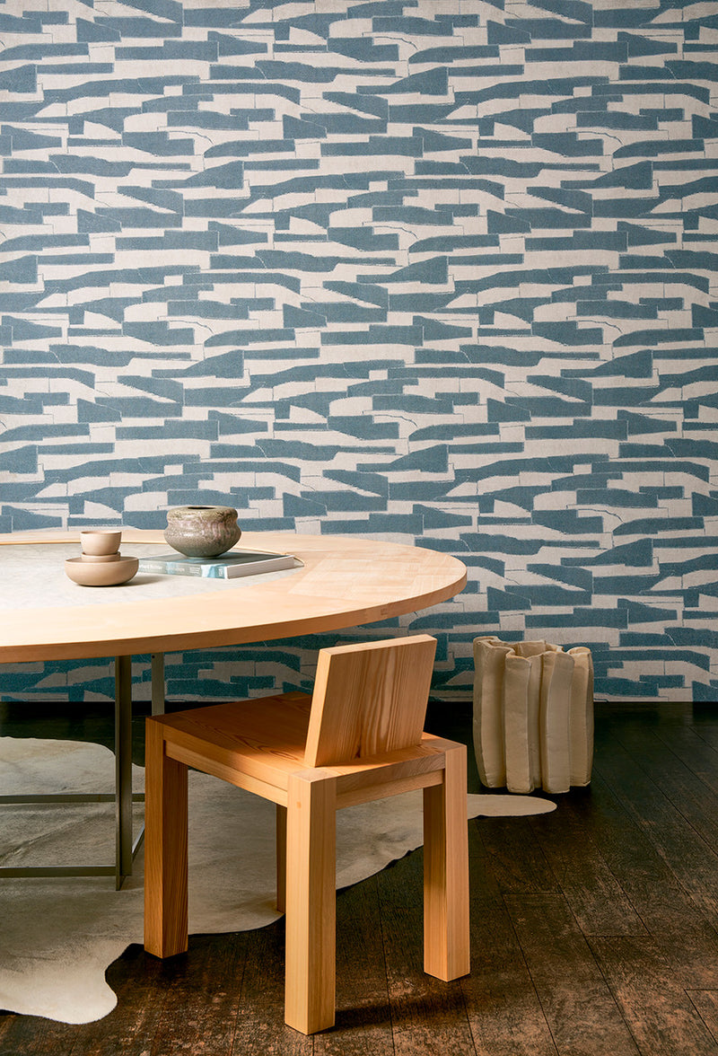 57562 Gabarit Essentials Costura Blue Stone Wallpaper By Arte