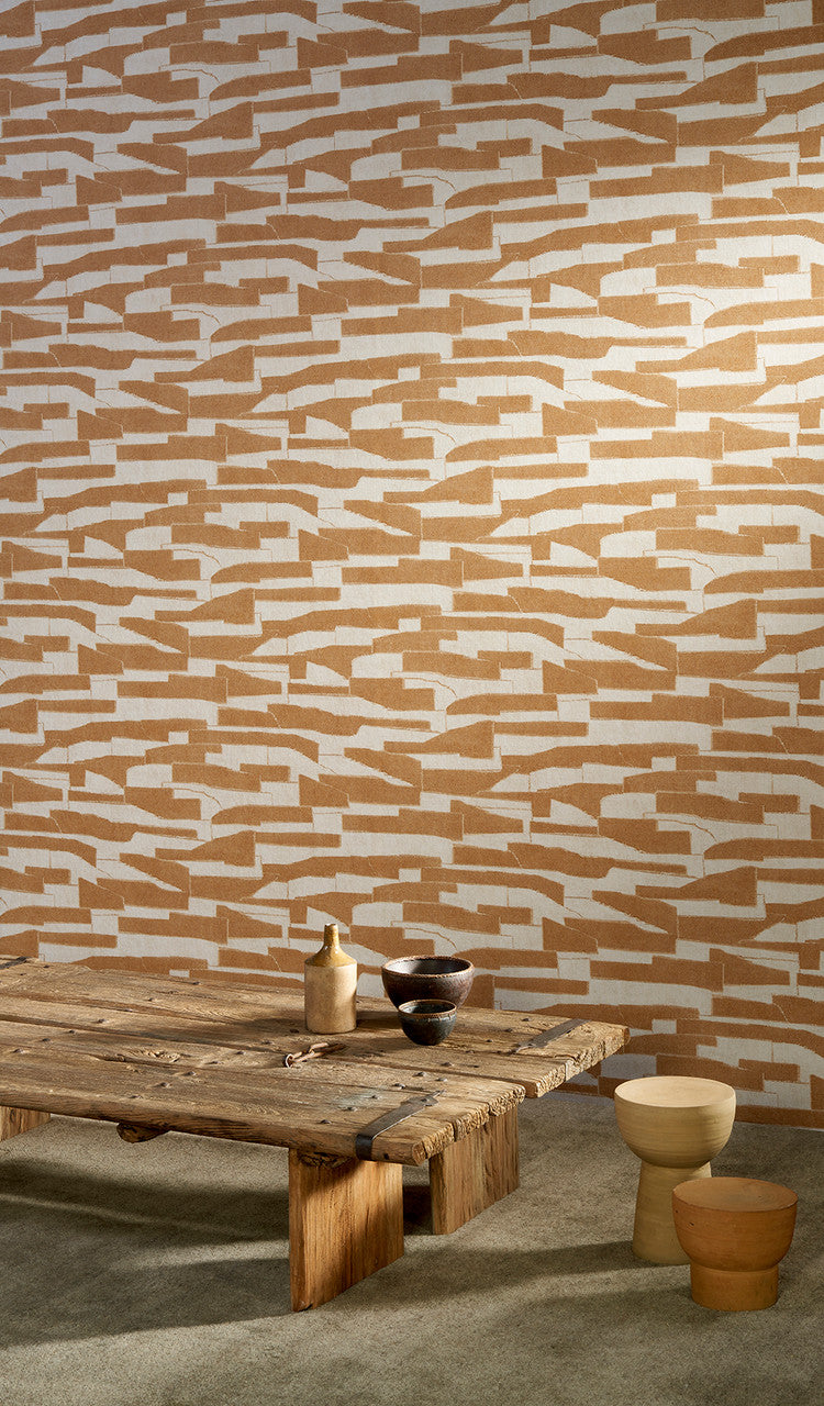 57564 Gabarit Essentials Costura Butterscotch White Wallpaper By Arte