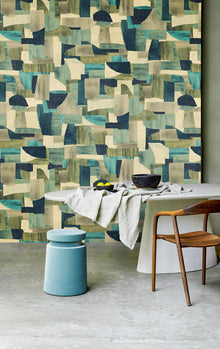 57600 Urban Essentials Costura Turquoise Wallpaper By Arte