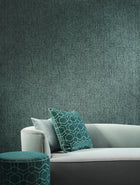 73020A Bouclé Essentials Palette Deep Teal Wallpaper By Arte