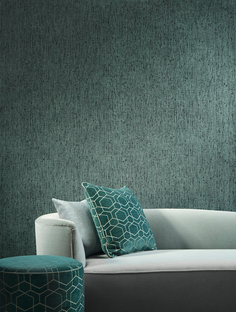73020A Bouclé Essentials Palette Deep Teal Wallpaper By Arte