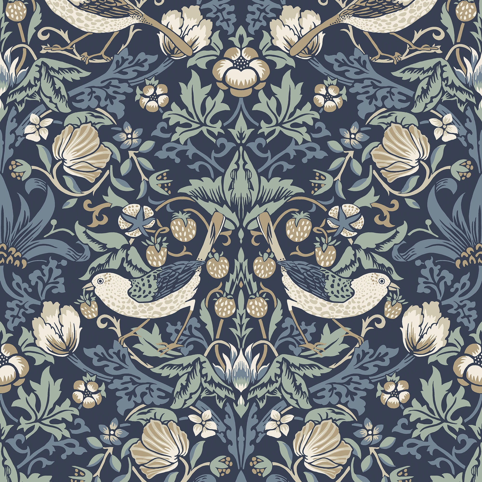 ET11212 Fragaria Garden Arts and Crafts Wallpaper By Galerie