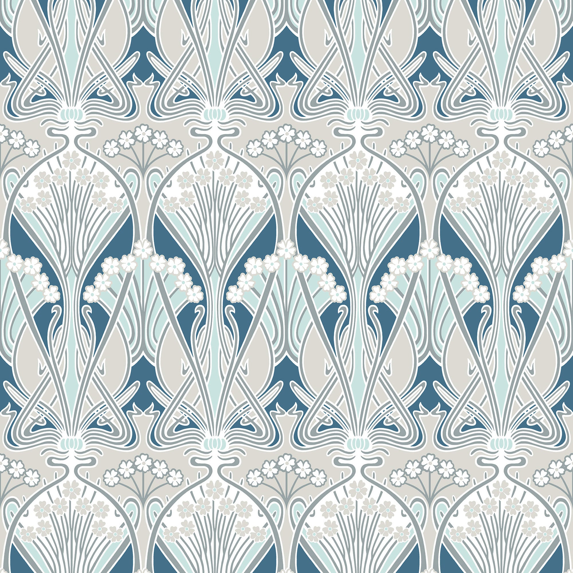 ET12414 Dragonfly Damask Arts and Crafts Wallpaper By Galerie
