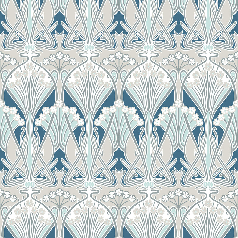 ET12414 Dragonfly Damask Arts and Crafts Wallpaper By Galerie