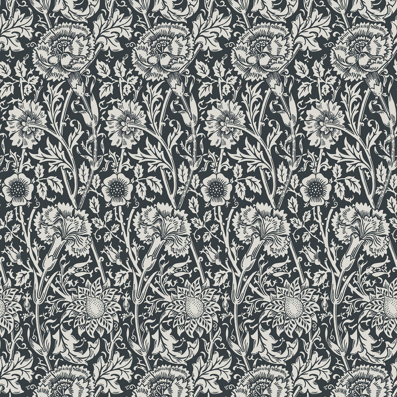 ET12500 Tonal Floral Trail Arts and Crafts Wallpaper By Galerie