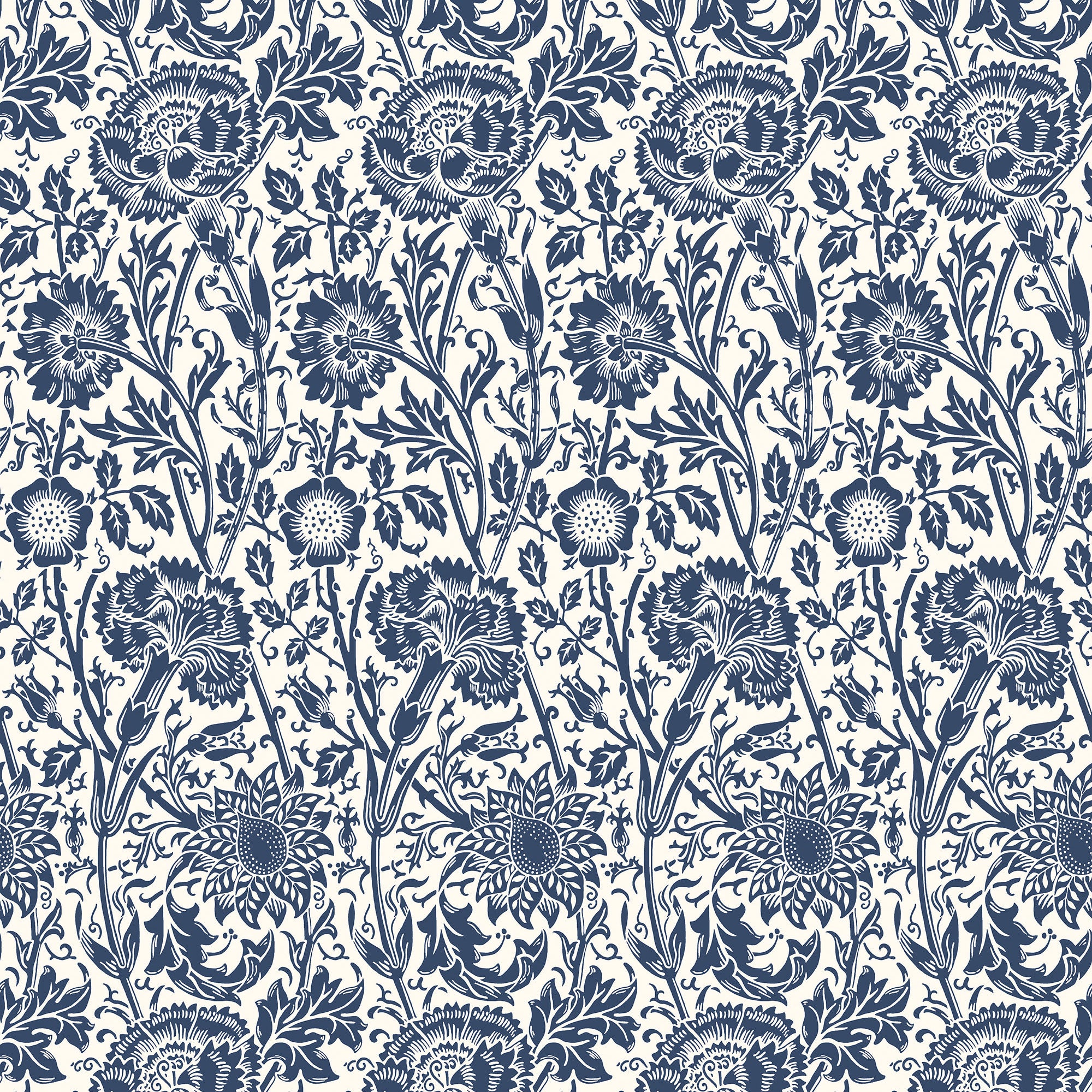 ET12502 Tonal Floral Trail Arts and Crafts Wallpaper By Galerie