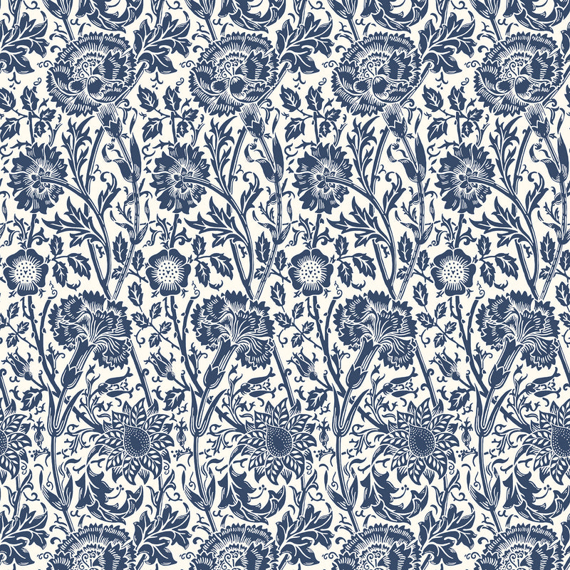 ET12502 Tonal Floral Trail Arts and Crafts Wallpaper By Galerie