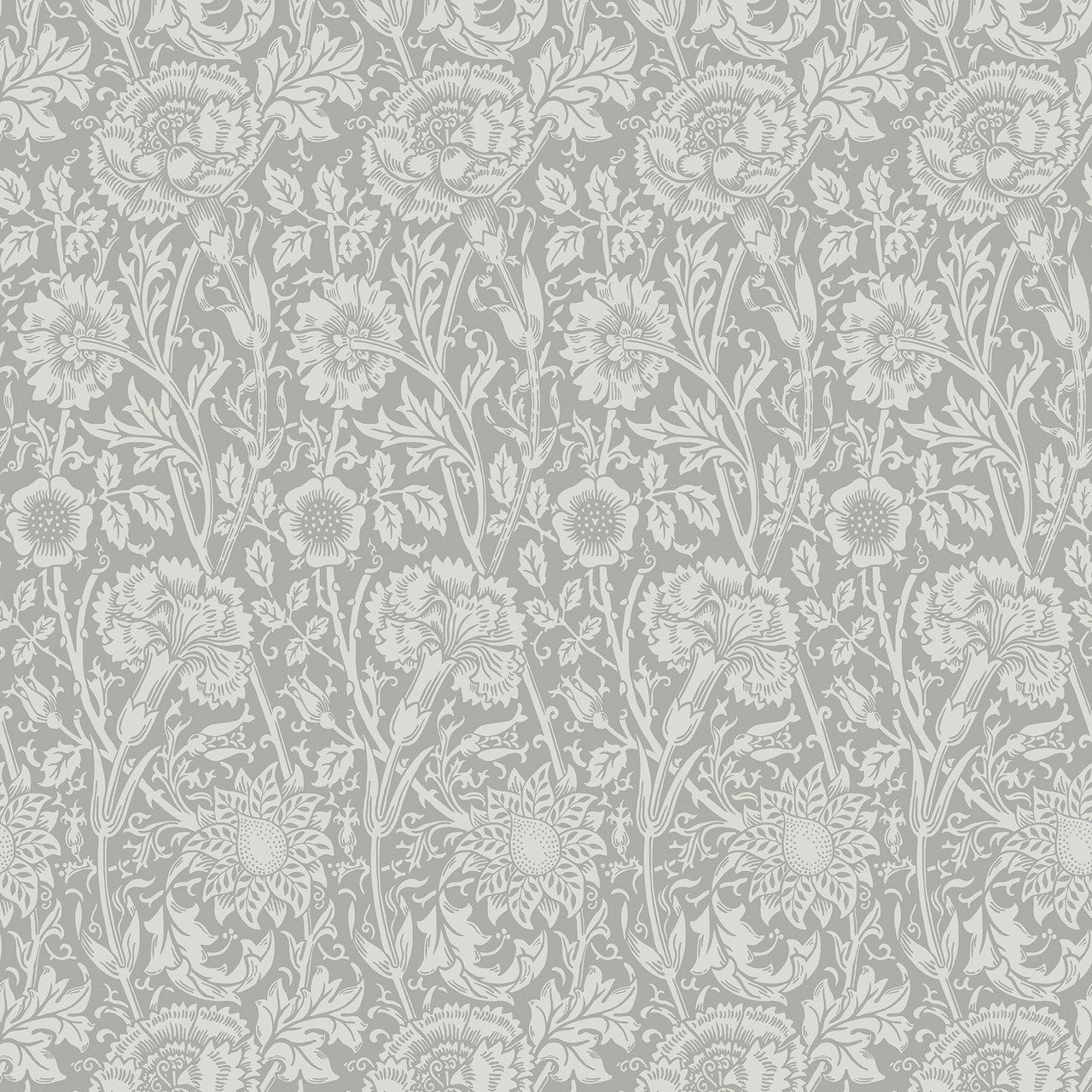 ET12507 Tonal Floral Trail Arts and Crafts Wallpaper By Galerie