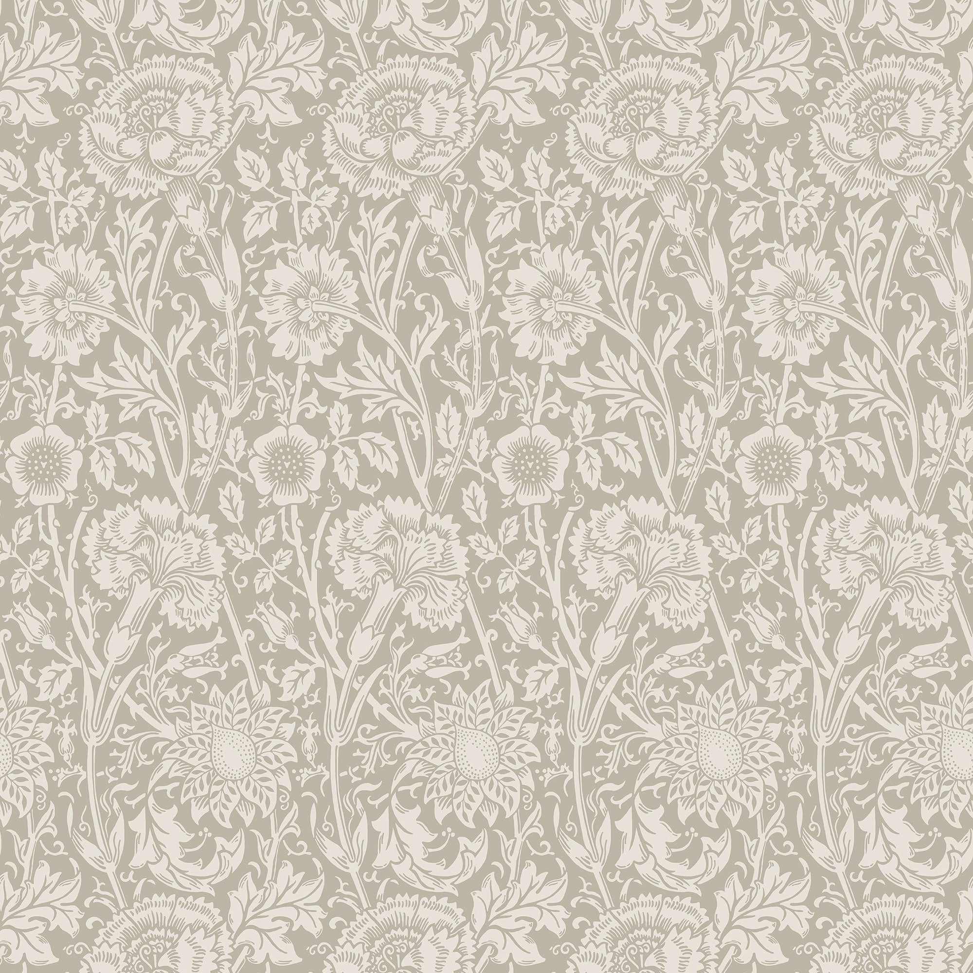 ET12508 Tonal Floral Trail Arts and Crafts Wallpaper By Galerie