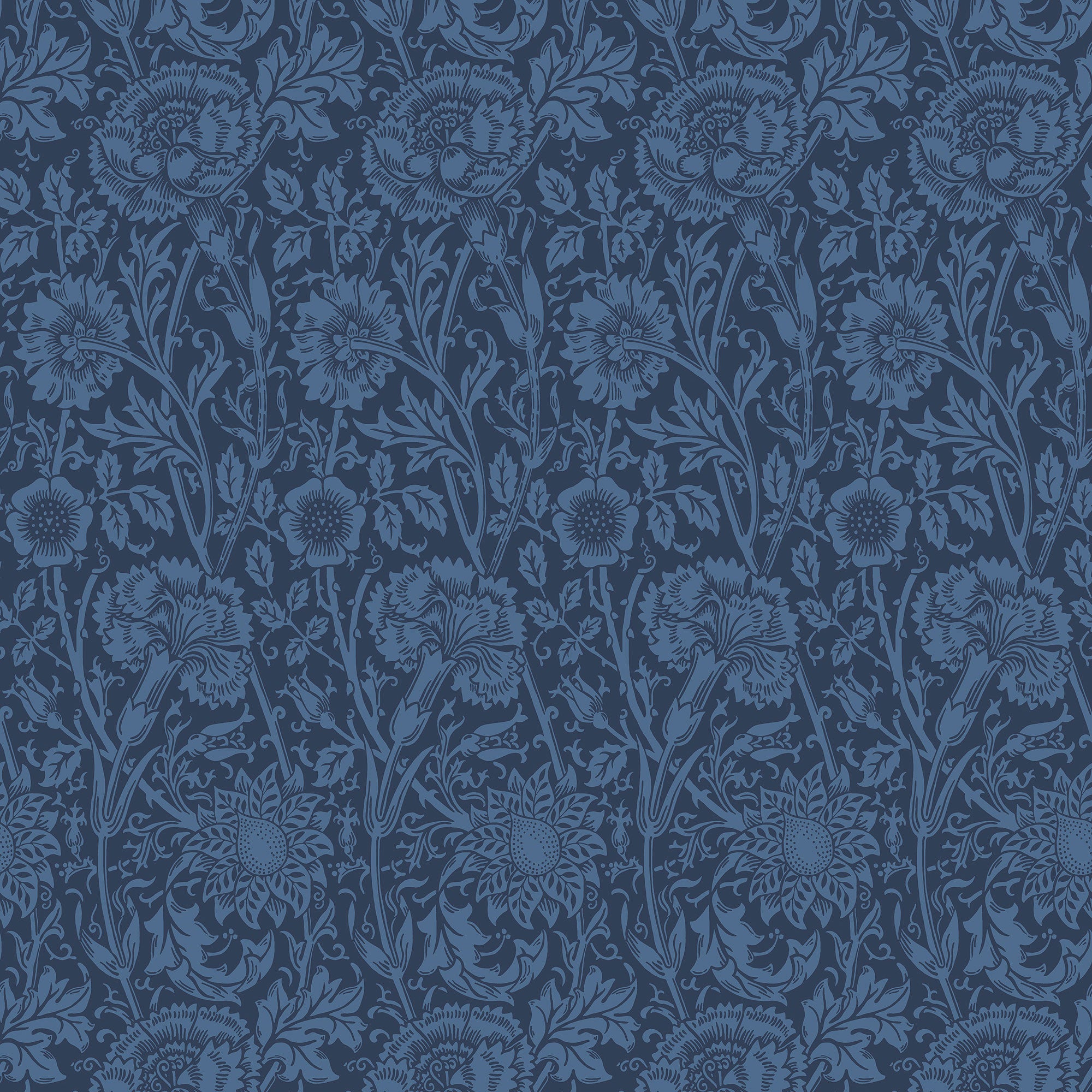 ET12512 Tonal Floral Trail Arts and Crafts Wallpaper By Galerie