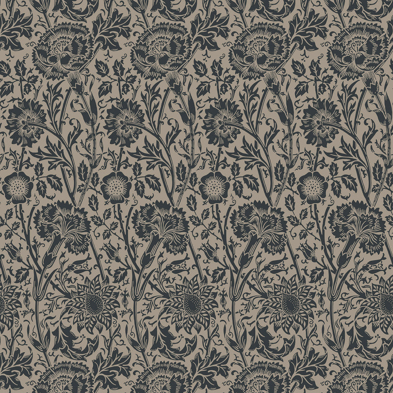 ET12518 Tonal Floral Trail Arts and Crafts Wallpaper By Galerie
