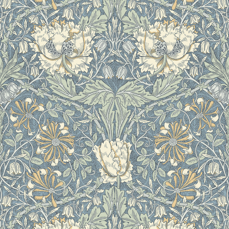 ET12602 Ogee Flora Arts and Crafts Wallpaper By Galerie