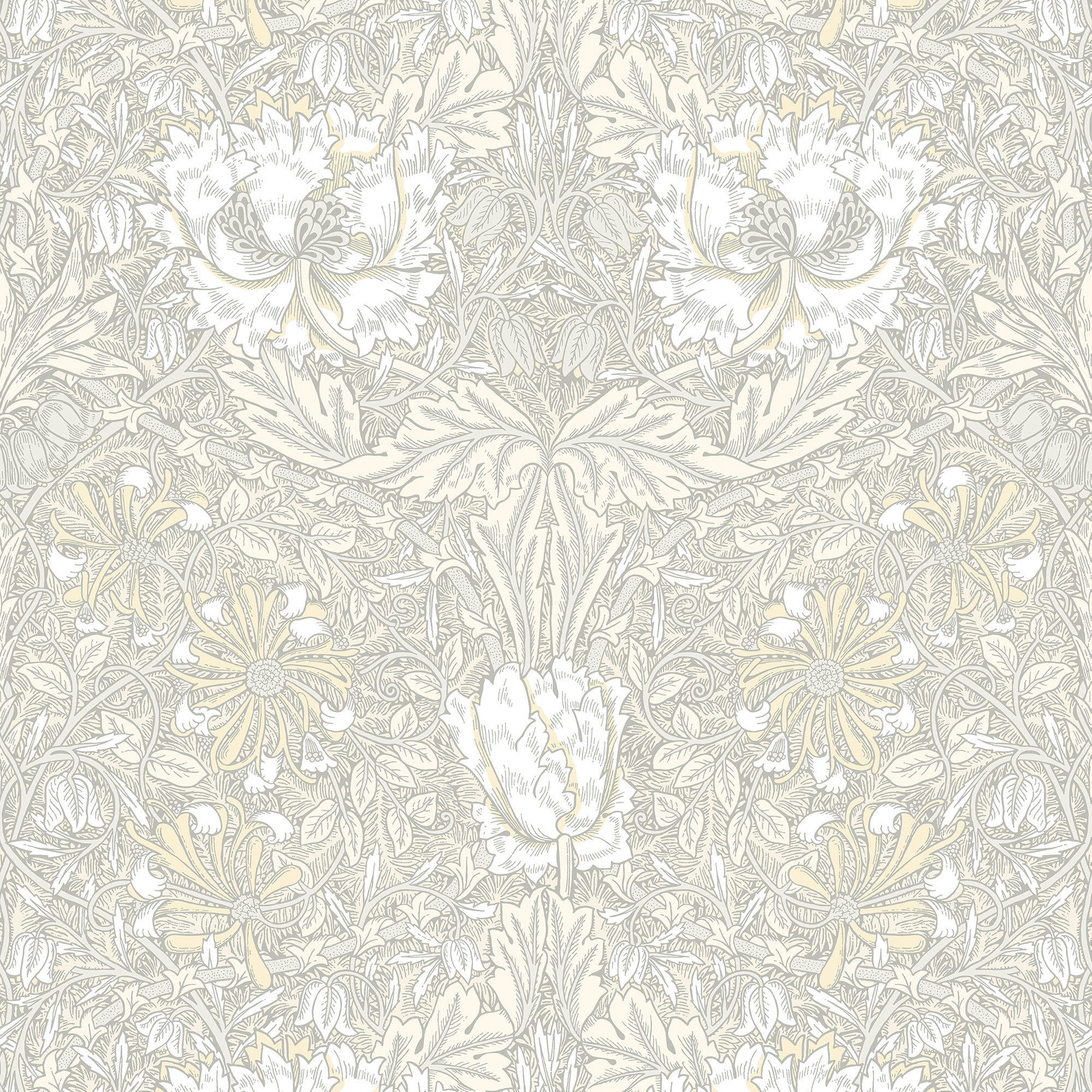 ET12605 Ogee Flora Arts and Crafts Wallpaper By Galerie