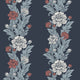 Blooming Stripe Arts and Crafts Wallpaper By Galerie