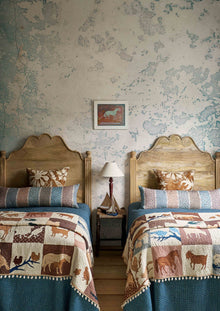 Farm Friends Document Patchwork Fabric by Lewis & Wood