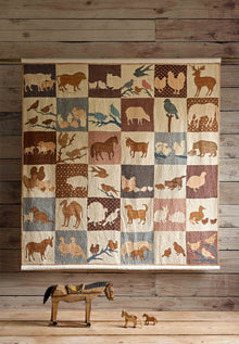 Farm Friends Document Patchwork Fabric by Lewis & Wood