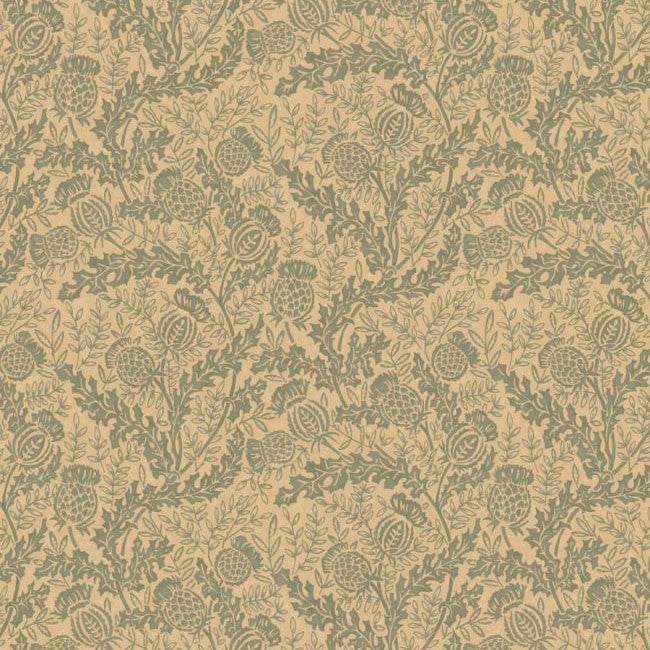 FG108/R11 Mulberry Thistle Print Club Teal Wallpaper by Mulberry Home