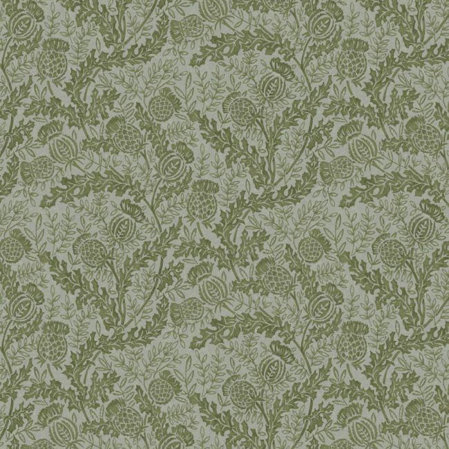 FG108/S47 Mulberry Thistle Print Club Green and Teal Wallpaper by Mulberry Home