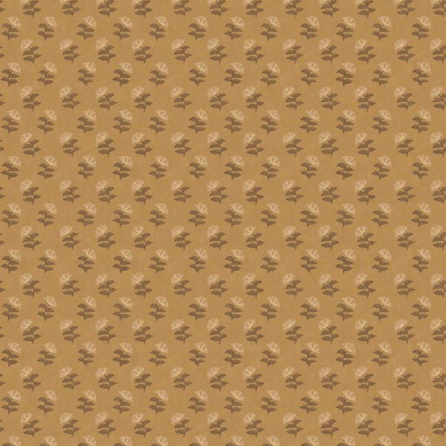 FG113/T128 Mulberry Sprig Print Club Ochre Wallpaper by Mulberry Home