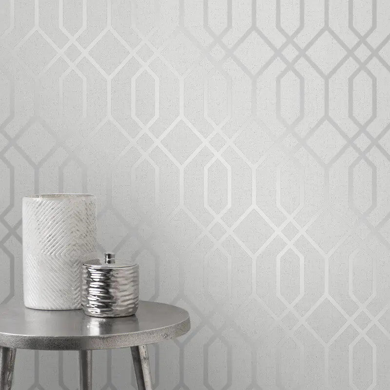 FD42304 Quartz Trellis Wallpaper By Fine Decor