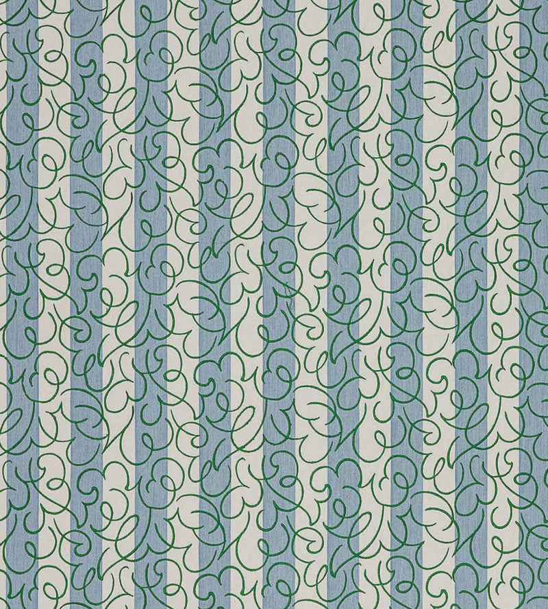 NPOF134846 Flo Stripe Mist / Jade Pomona Fabric by Scion