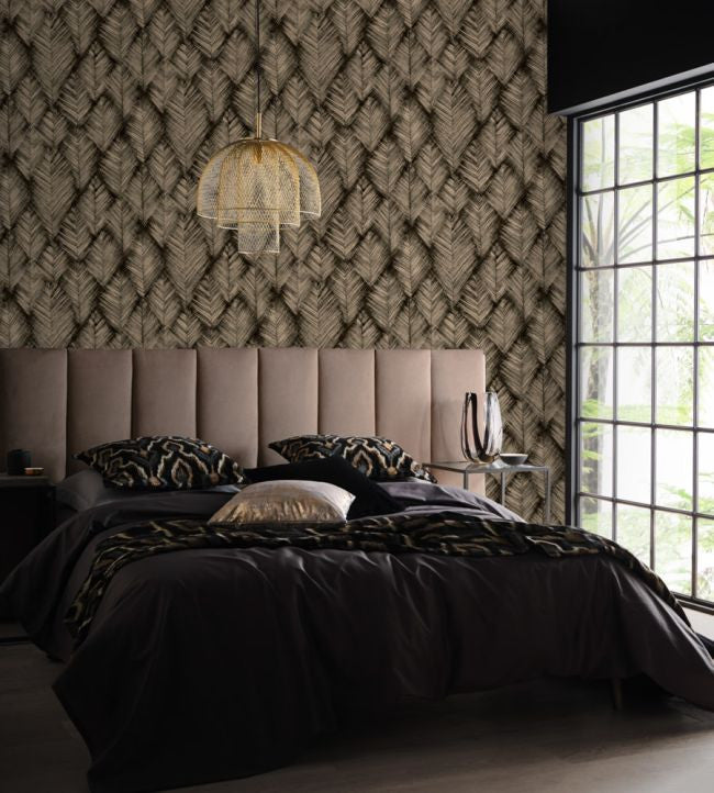 W0206/01 Folius Charcoal Gilver Expressions Wallpaper by Clarke & Clarke