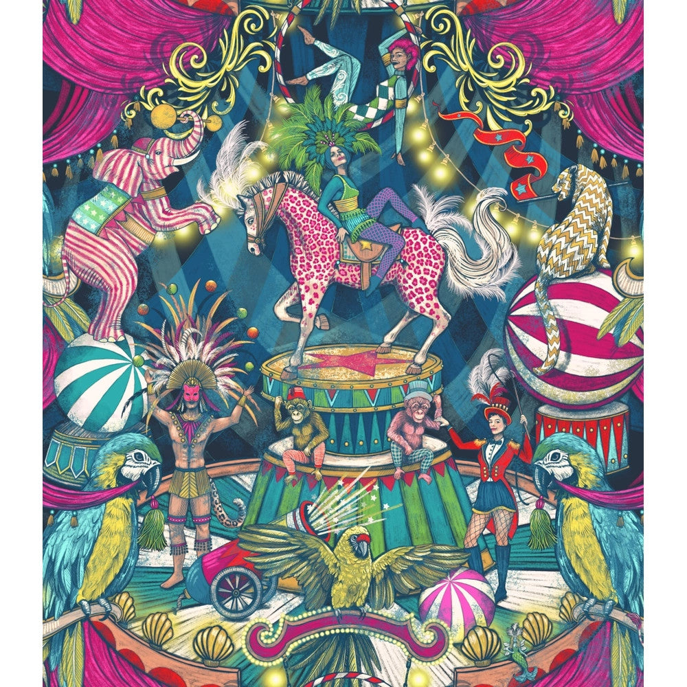 BMCF003/06A Funfair Denim Cerise Wallpaper by Brand McKenzie