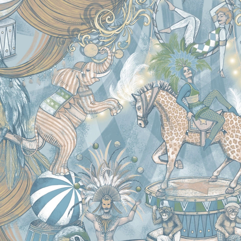 BMCF003/06B Funfair Pastel Blues Wallpaper by Brand McKenzie