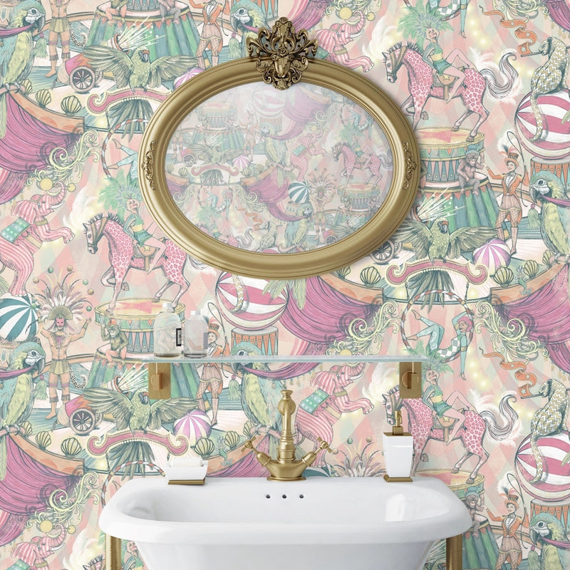 BMCF003/06C Funfair Pastel Pinks Wallpaper by Brand McKenzie