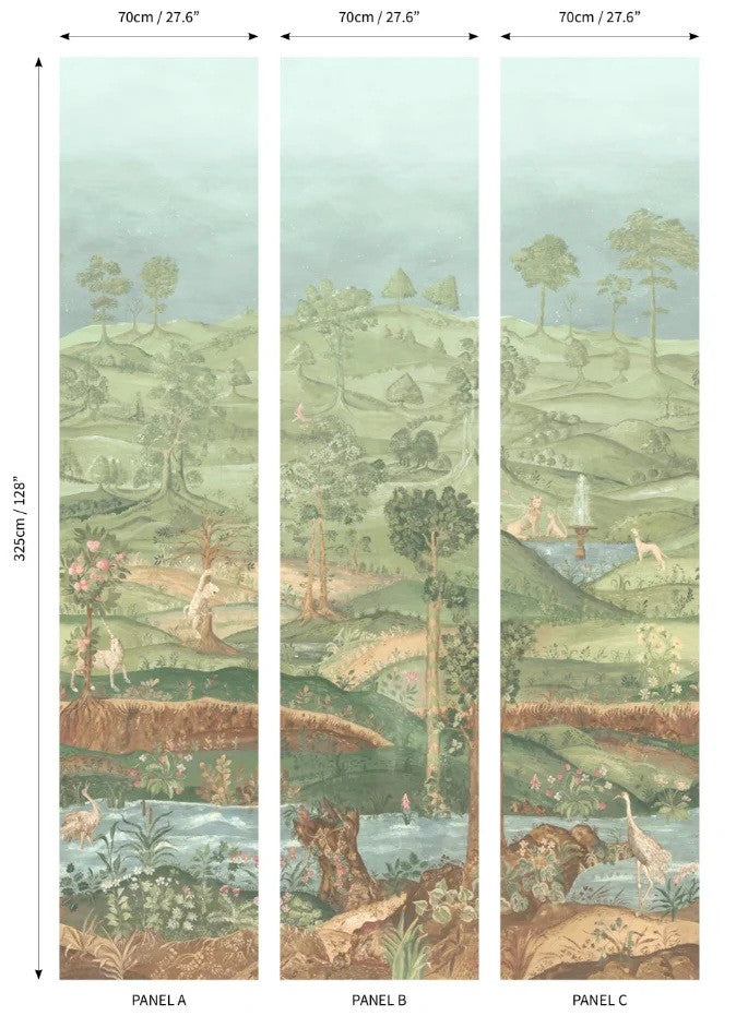 BW45150.1 Royal Park Panel Green Royal Court Wallpaper by GP&J Baker