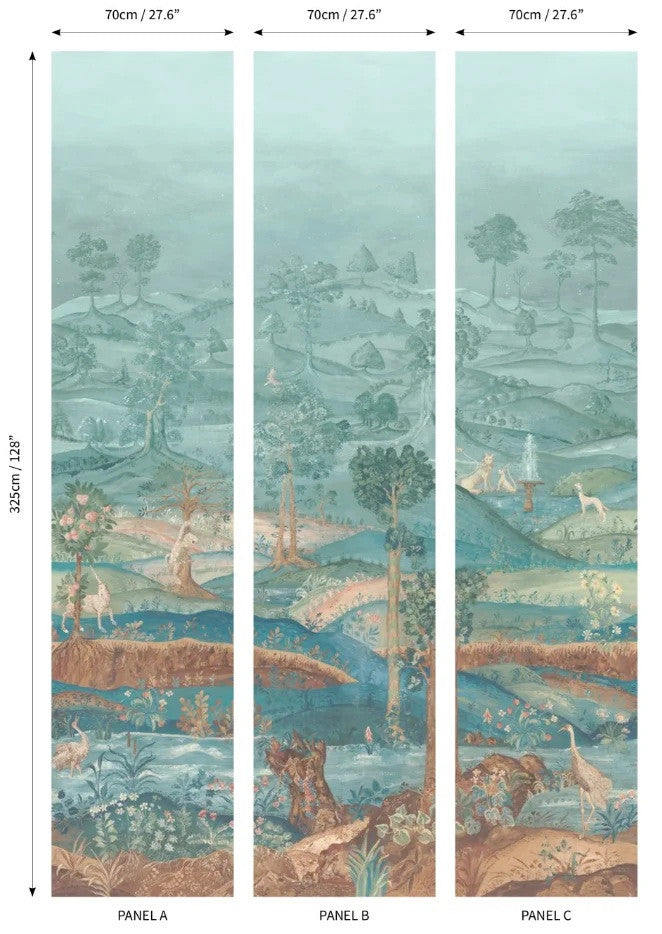 BW45150.2 Royal Park Panel Teal Royal Court Wallpaper by GP&J Baker