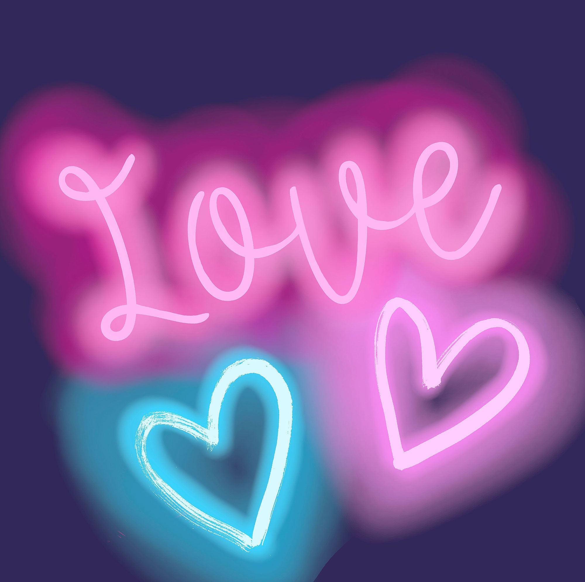 Neon Love Mural Pink Kids and Teens Mural by Galerie