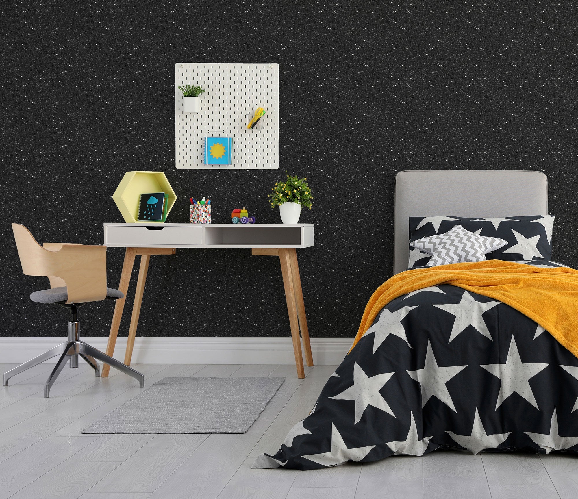 Space Sidewall Black Kids and Teens Wallpaper by Galerie