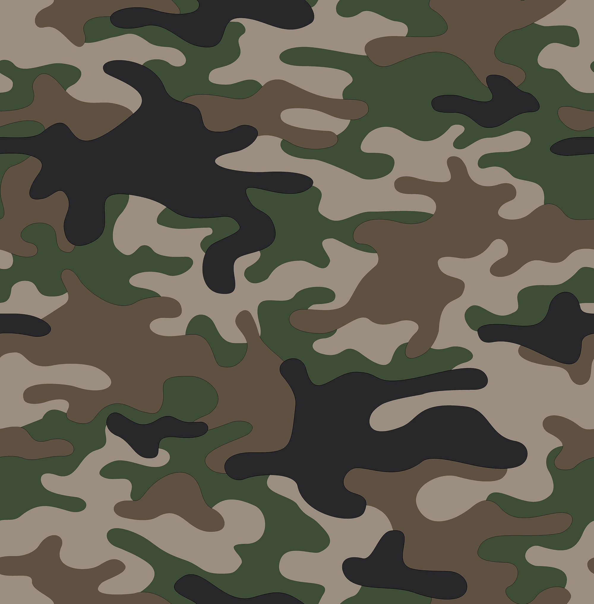 Camo Green Kids and Teens Wallpaper by Galerie
