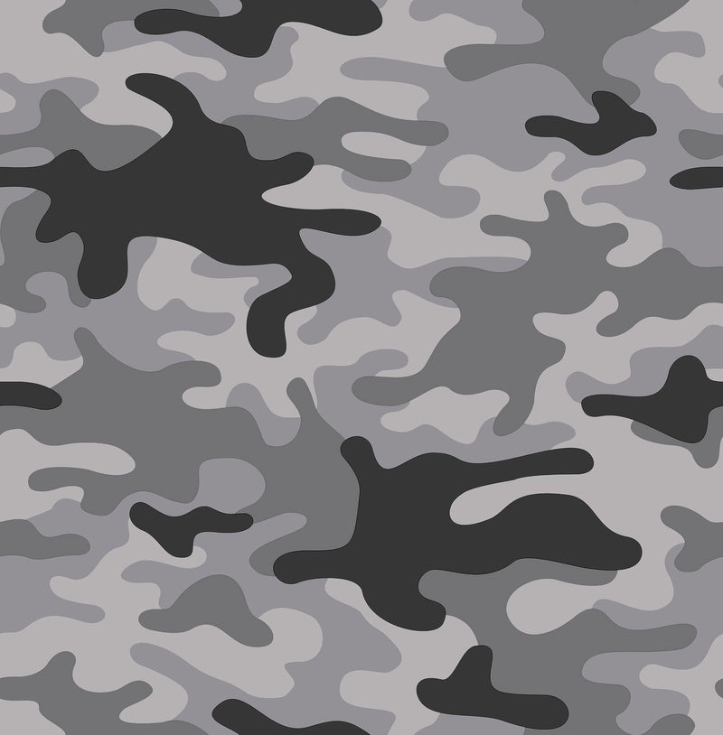 Camo Silver Grey Kids and Teens Wallpaper by Galerie