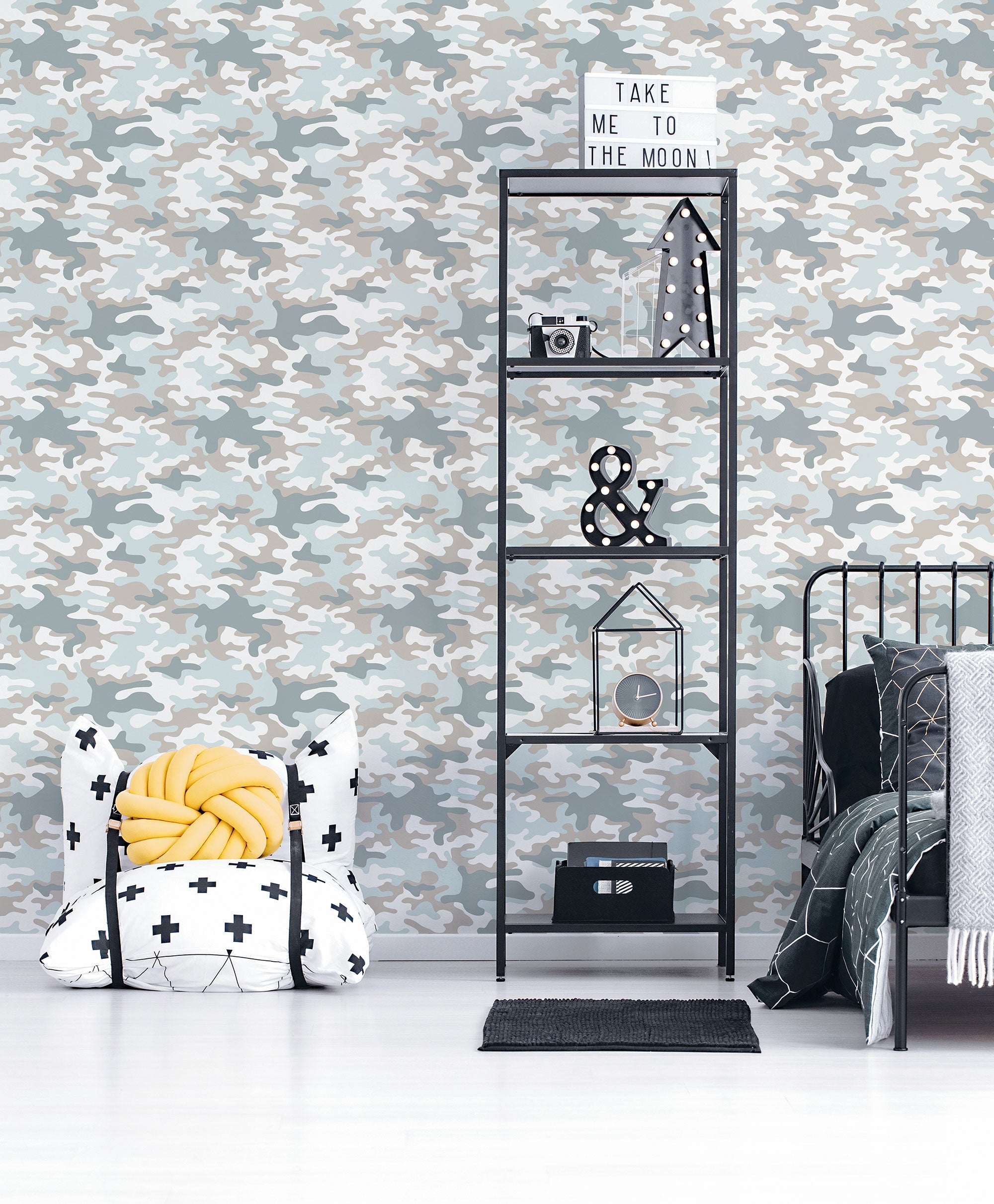 Camo Blue Kids and Teens Wallpaper by Galerie