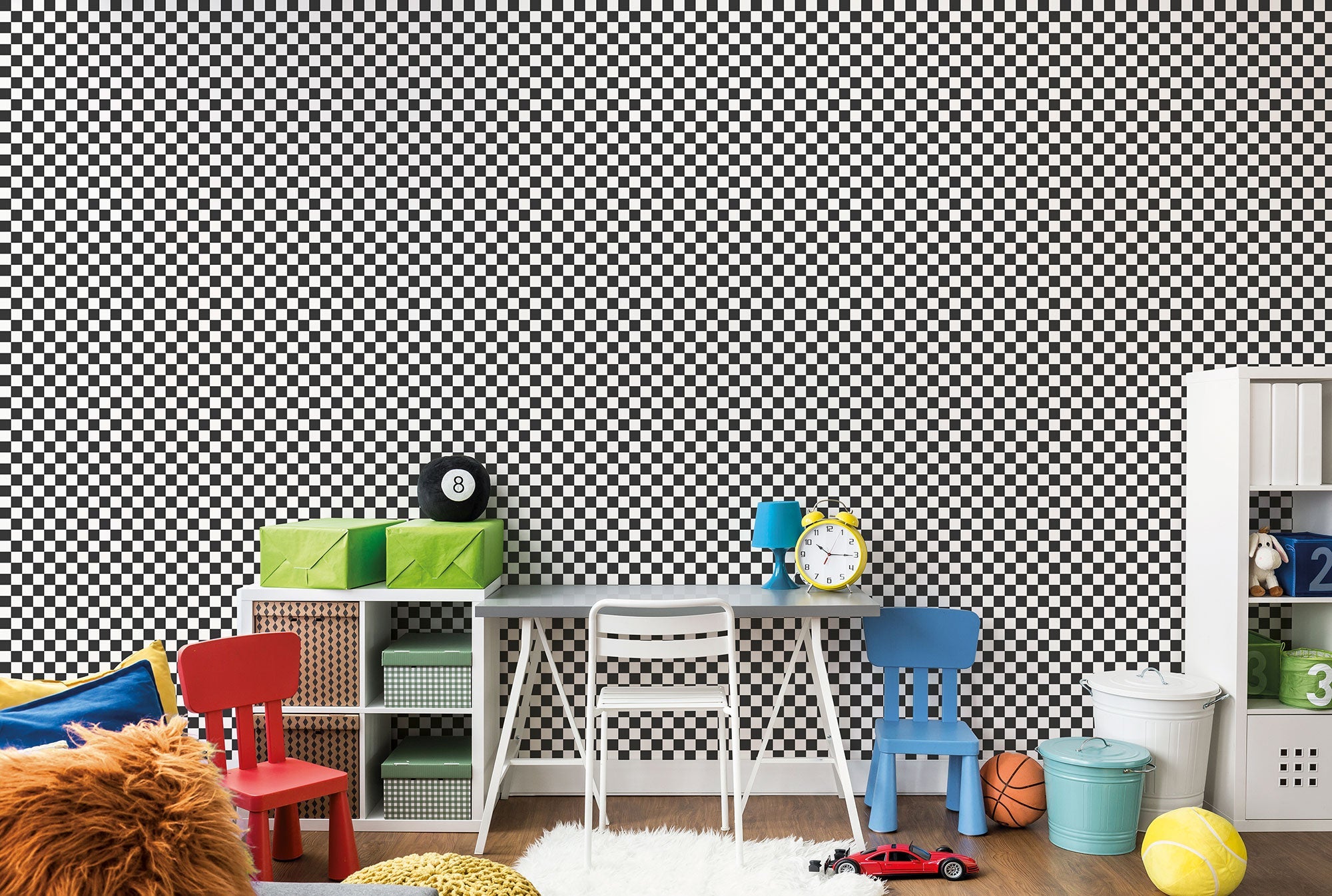 Check Black Kids and Teens Wallpaper by Galerie