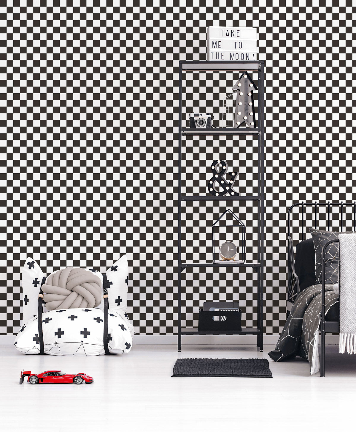 Check Black Kids and Teens Wallpaper by Galerie