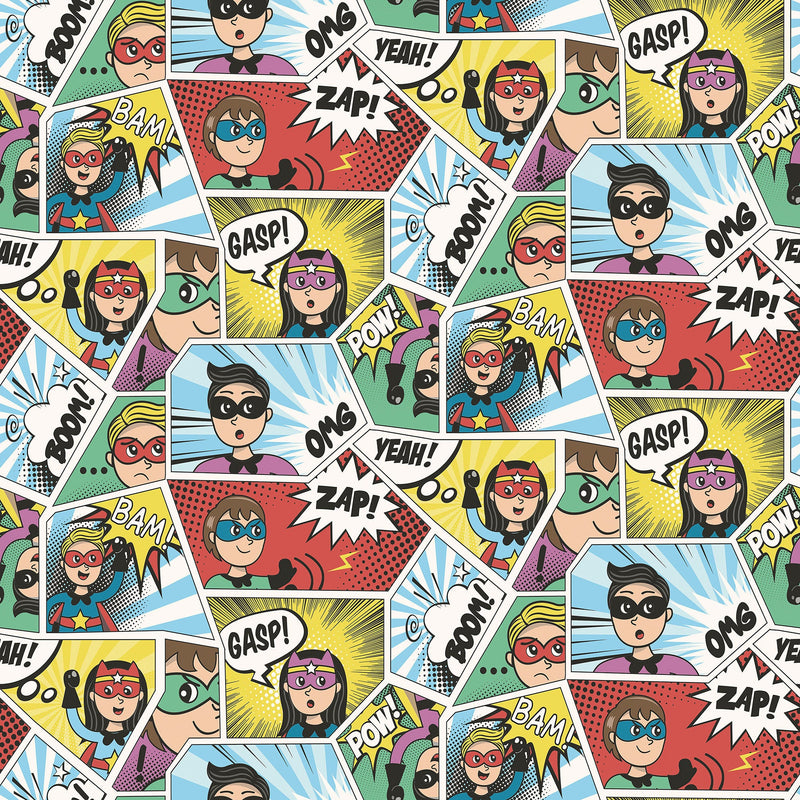 Comics Multi-coloured Kids and Teens Wallpaper by Galerie