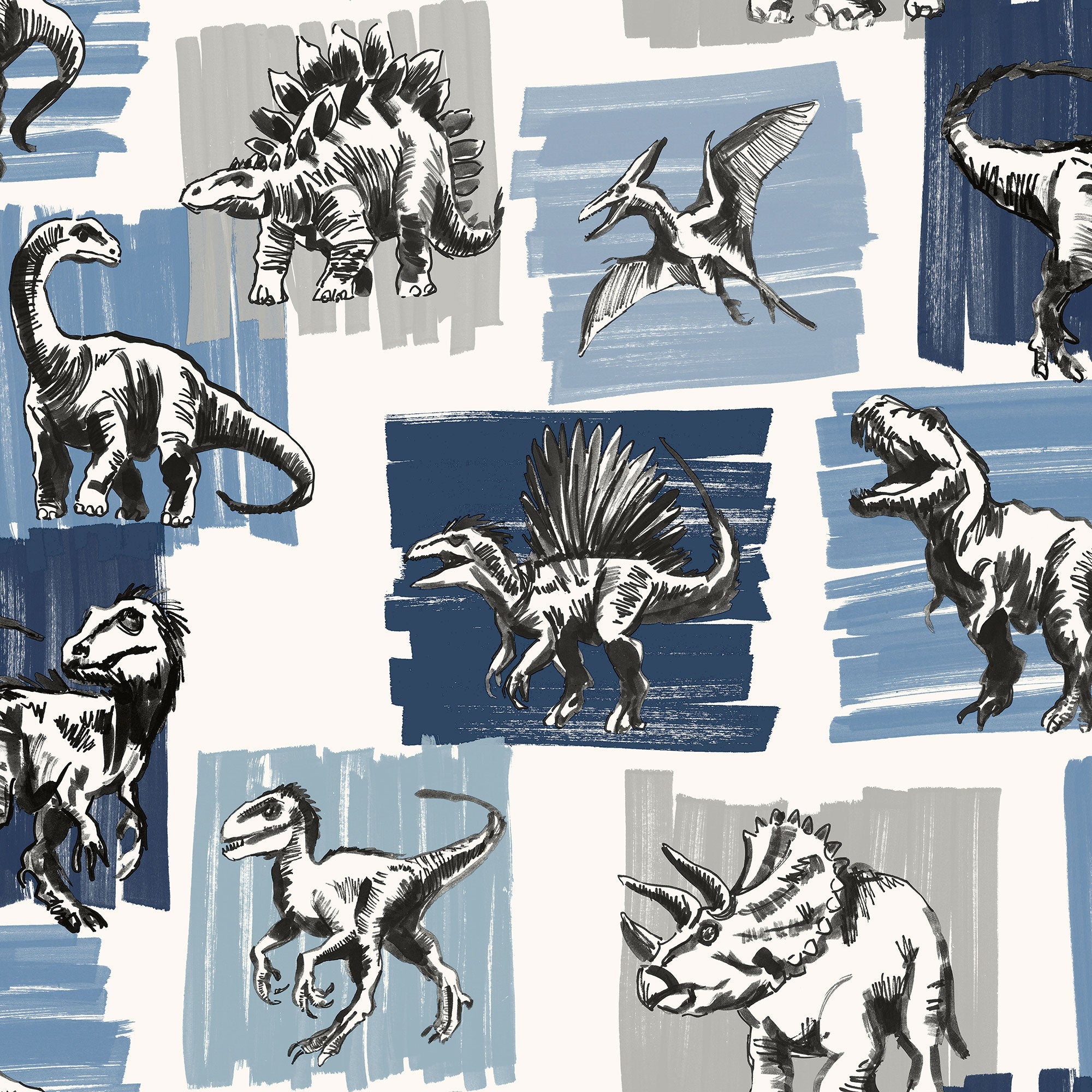 Dinosaurs Blue Kids and Teens Wallpaper by Galerie
