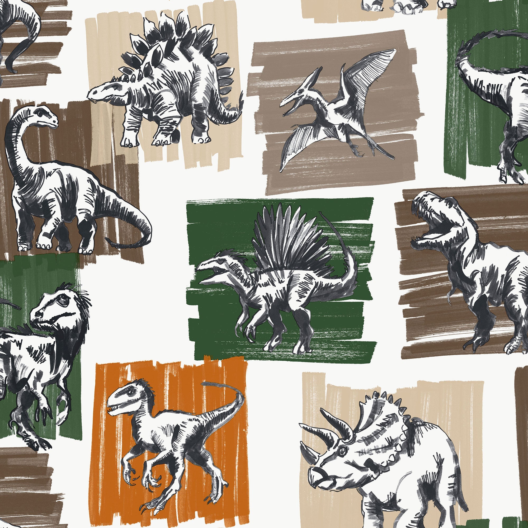 Dinosaurs Green Kids and Teens Wallpaper by Galerie