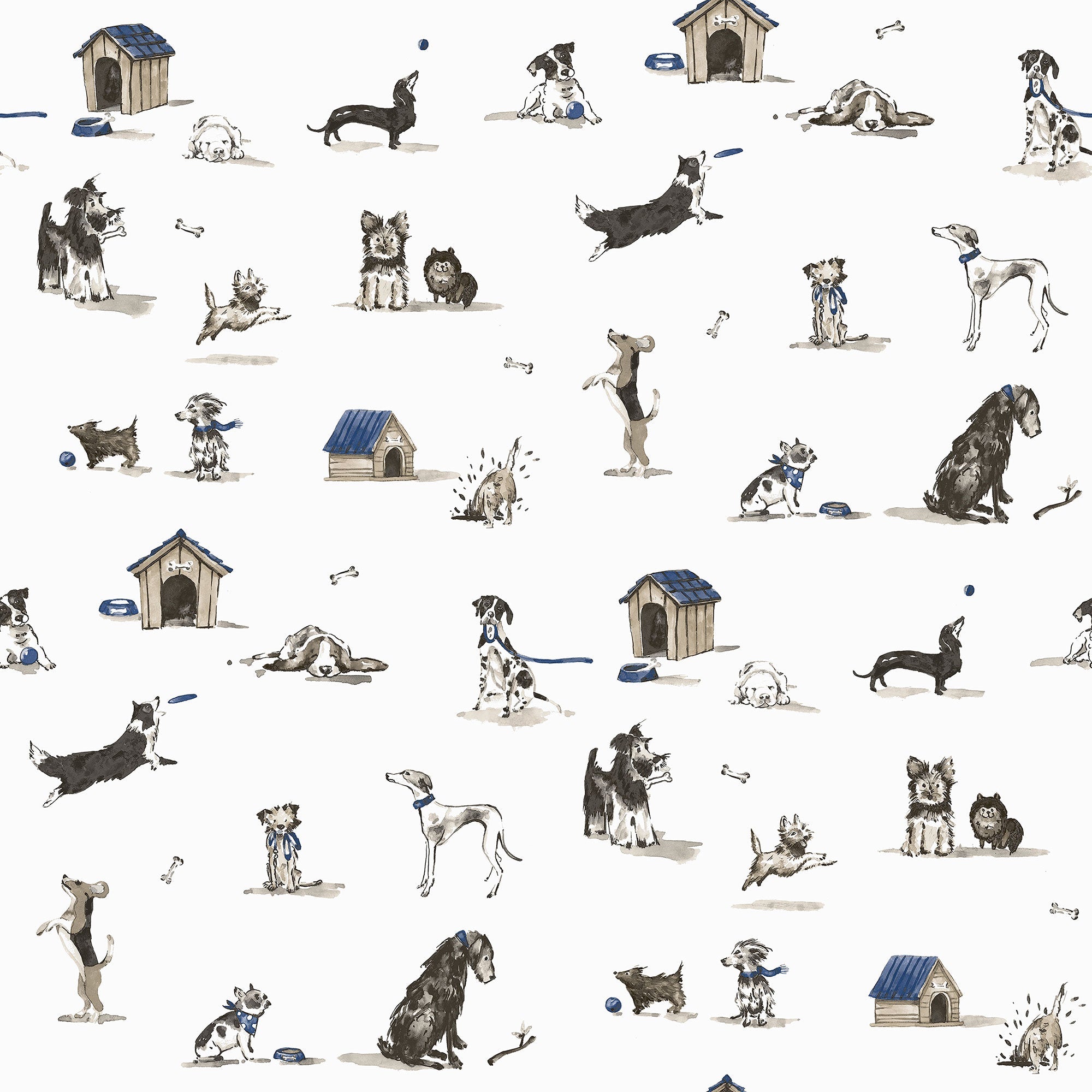 Doggies Beige Kids and Teens Wallpaper by Galerie