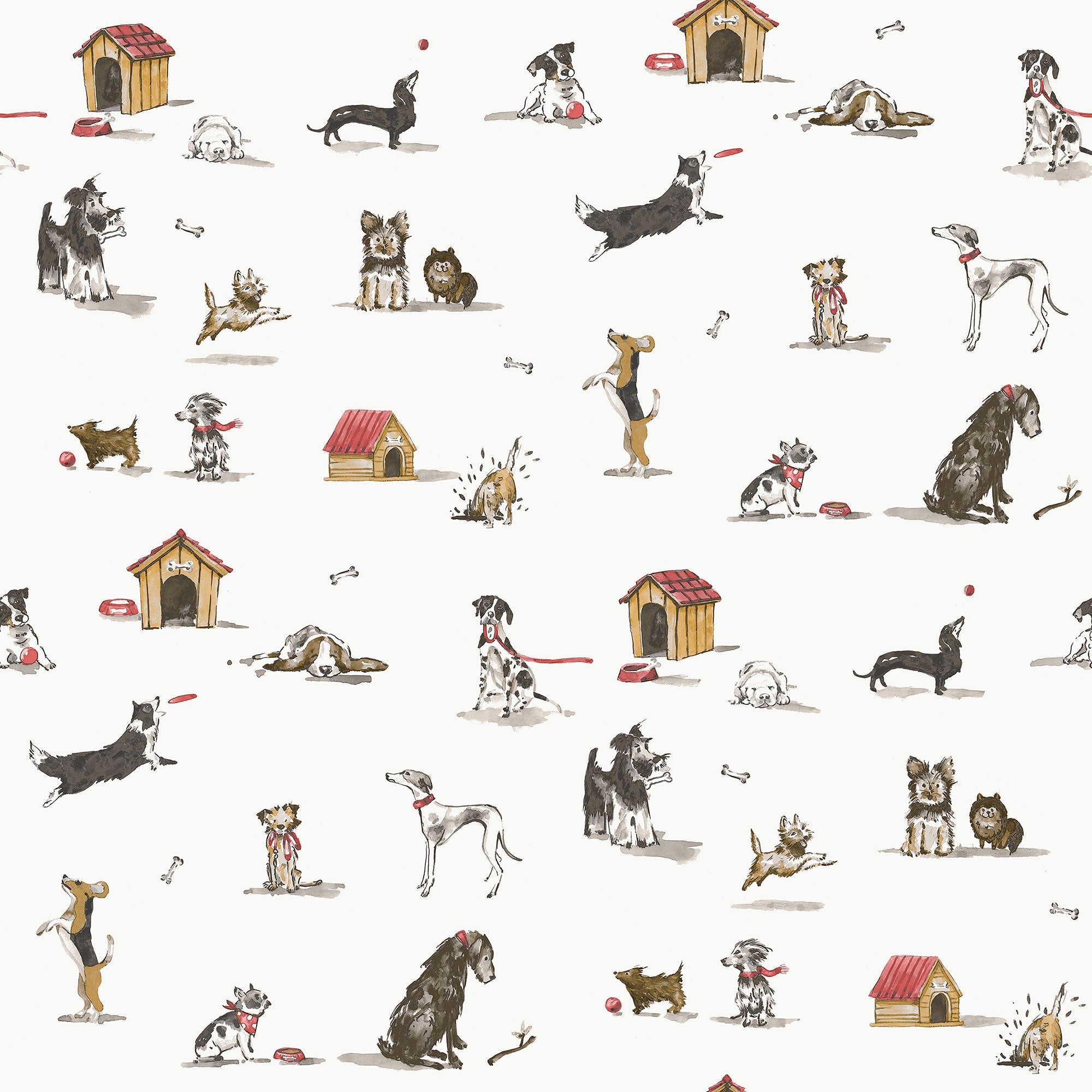 Doggies Beige Kids and Teens Wallpaper by Galerie